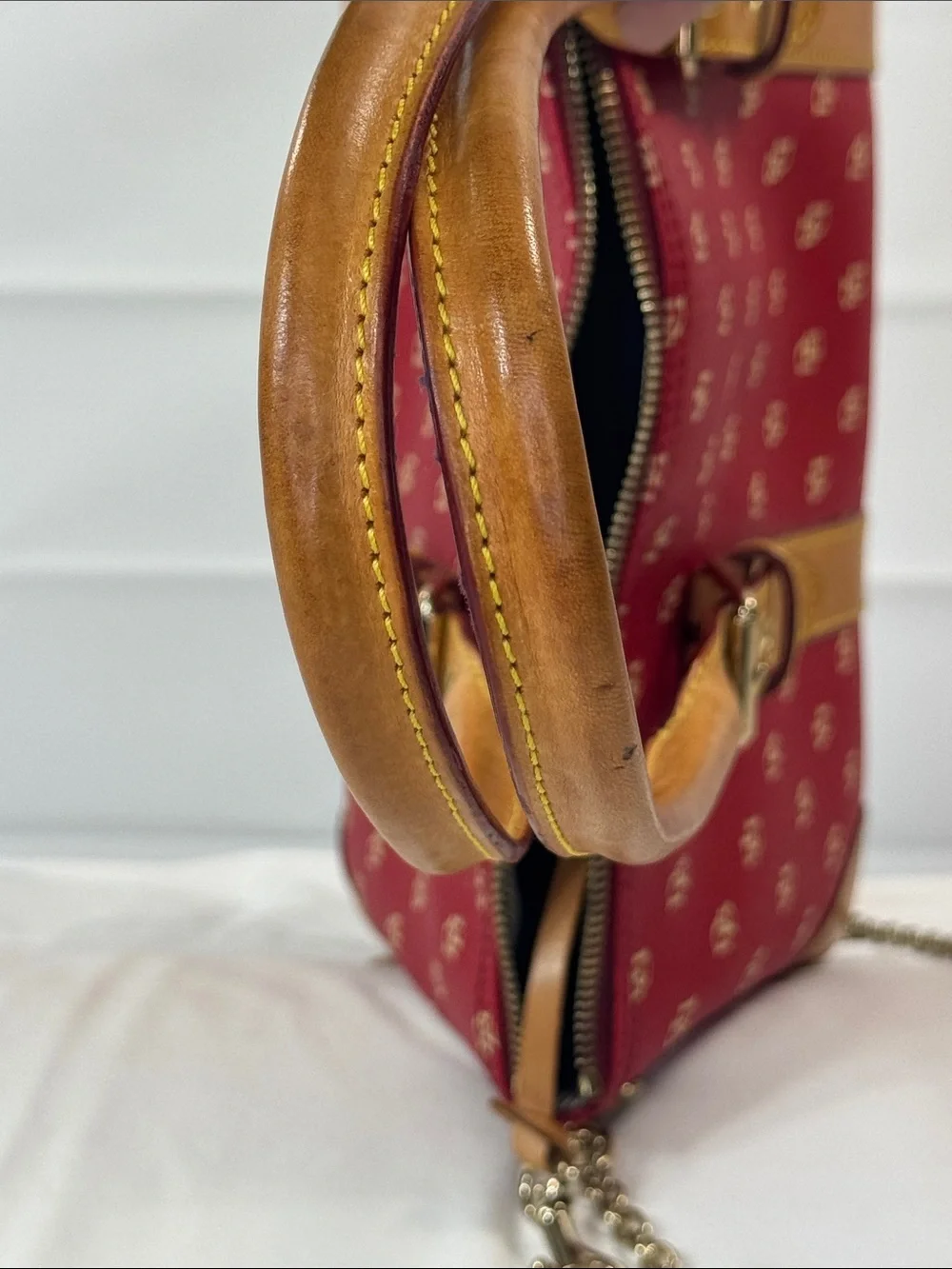 Dooney & Bourke Red Monogram Domed Satchel‎ Bag